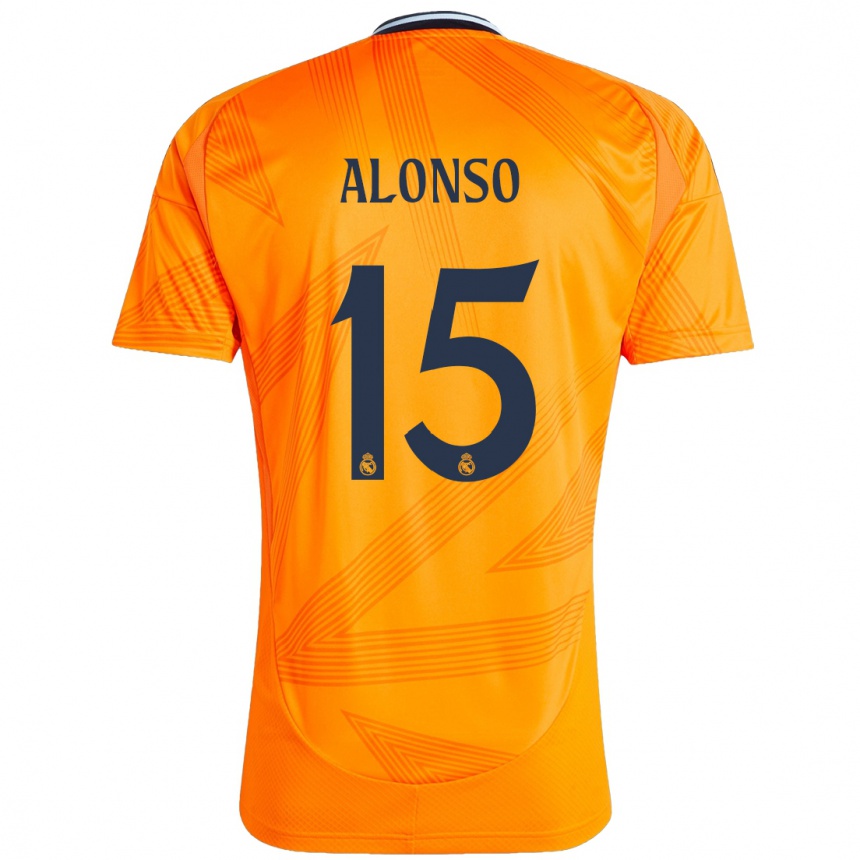 Niño Fútbol Camiseta Borja Alonso #15 Naranja 2ª Equipación 2024/25 México