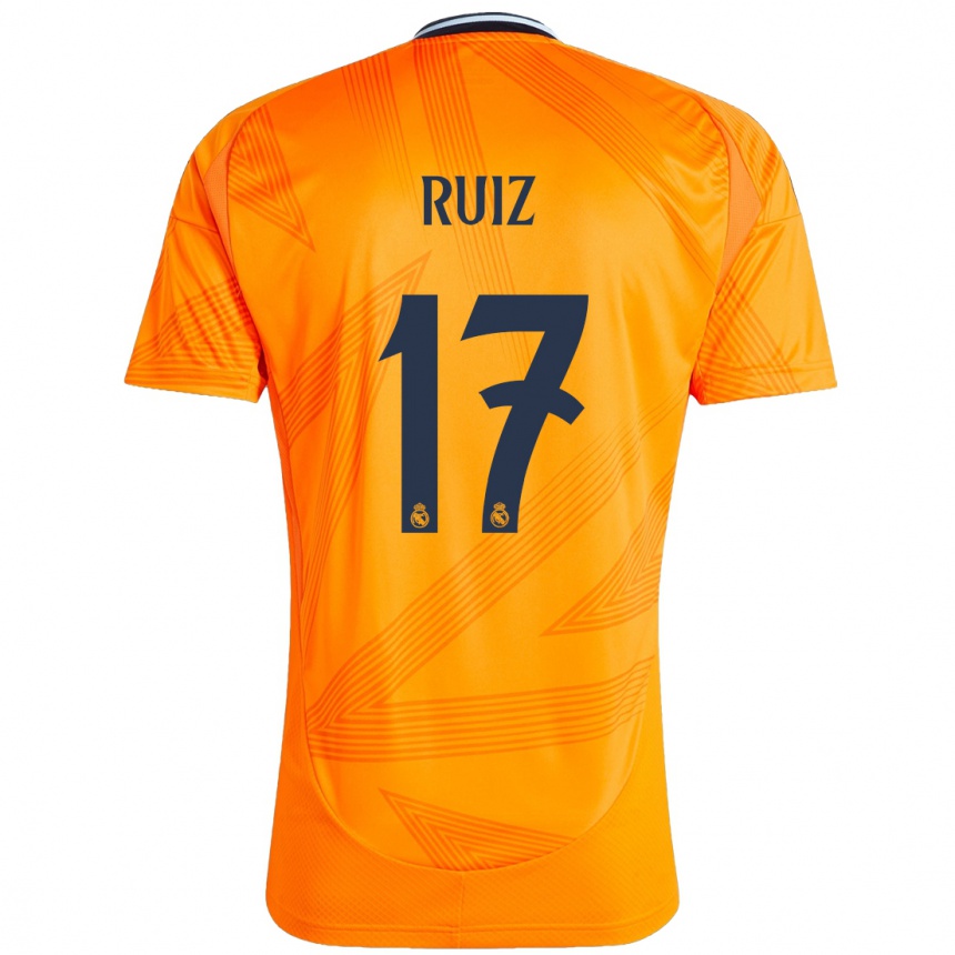 Niño Fútbol Camiseta David Ruiz #17 Naranja 2ª Equipación 2024/25 México