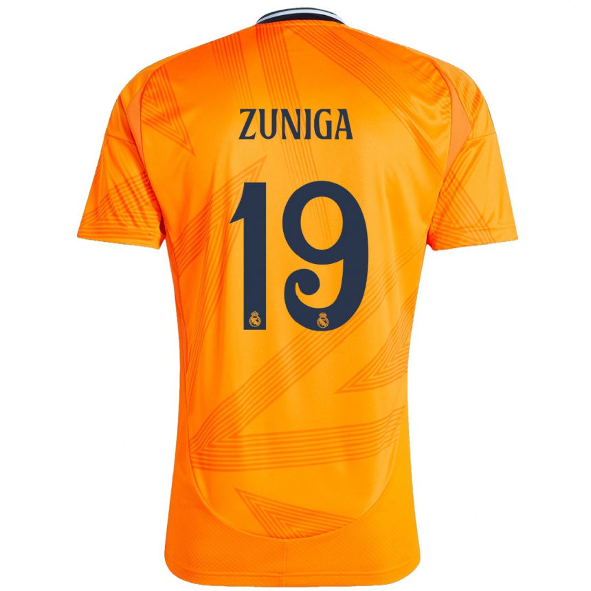 Niño Fútbol Camiseta Loren Zúñiga #19 Naranja 2ª Equipación 2024/25 México