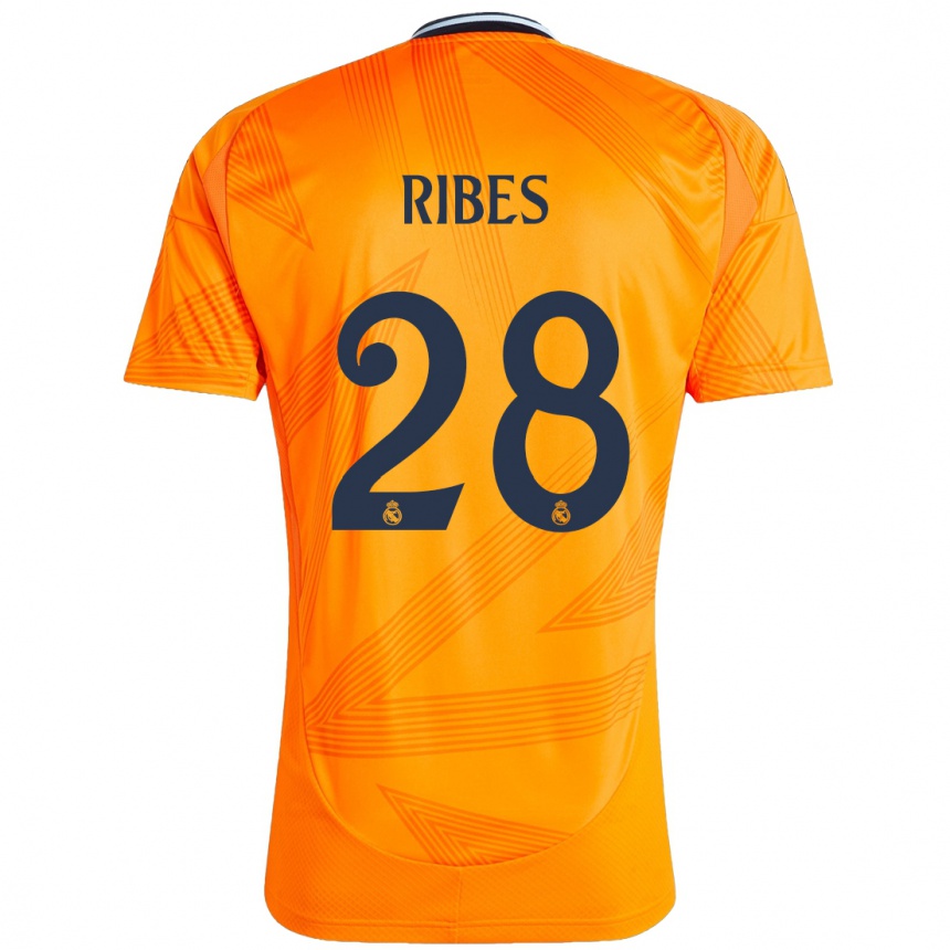 Niño Fútbol Camiseta Kike Ribes #28 Naranja 2ª Equipación 2024/25 México