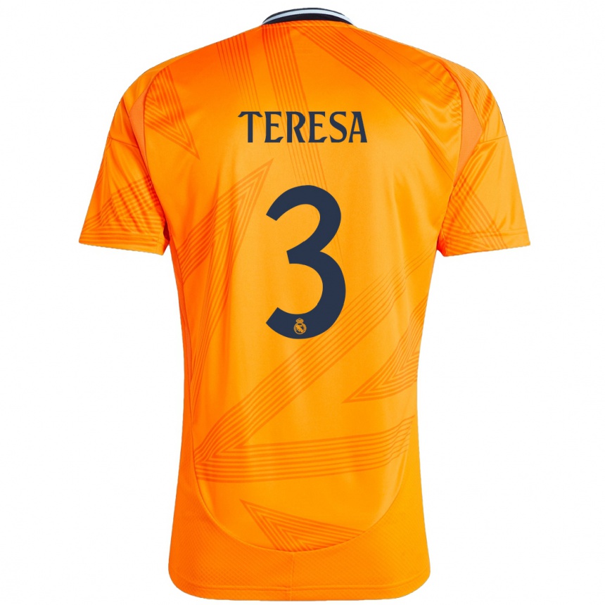 Niño Fútbol Camiseta Teresa Abelleira #3 Naranja 2ª Equipación 2024/25 México