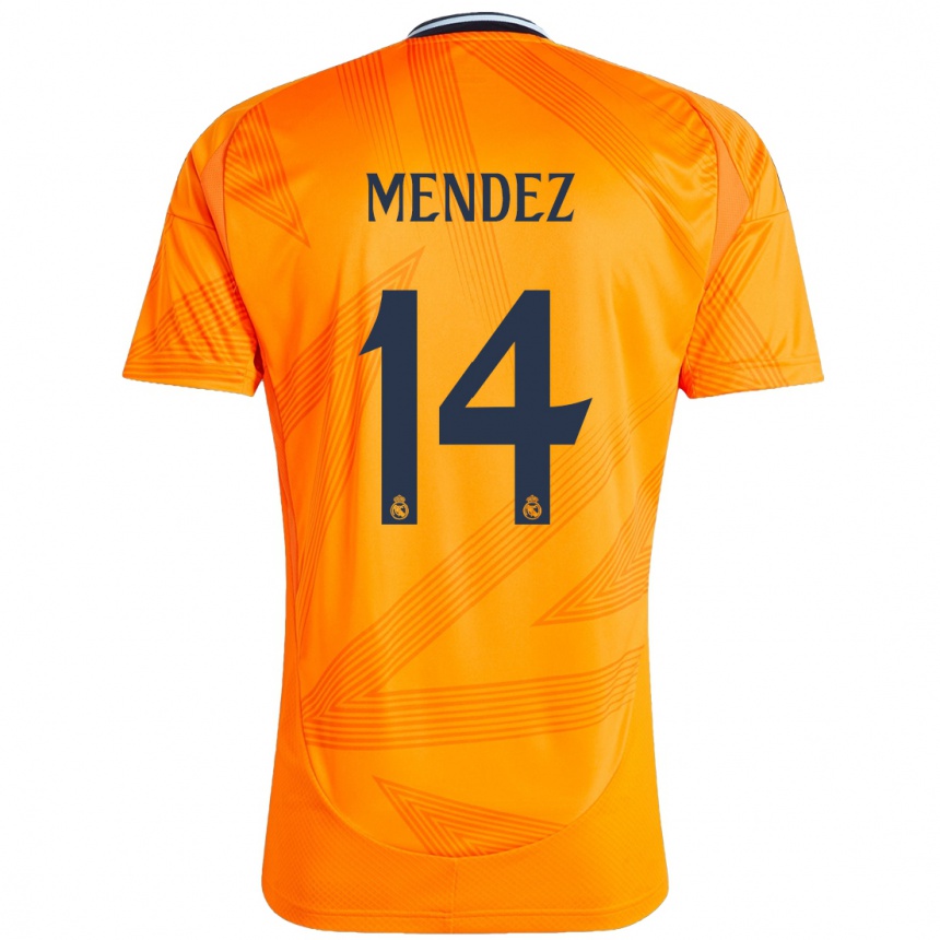 Niño Fútbol Camiseta María Méndez #14 Naranja 2ª Equipación 2024/25 México