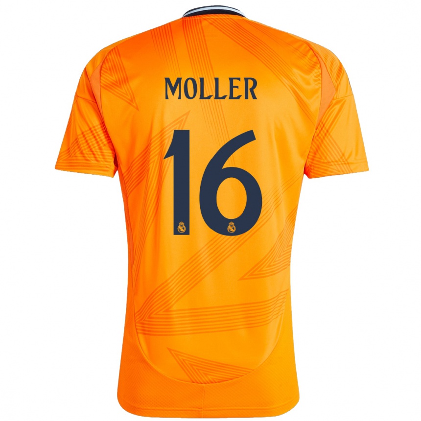 Niño Fútbol Camiseta Caroline Moller #16 Naranja 2ª Equipación 2024/25 México