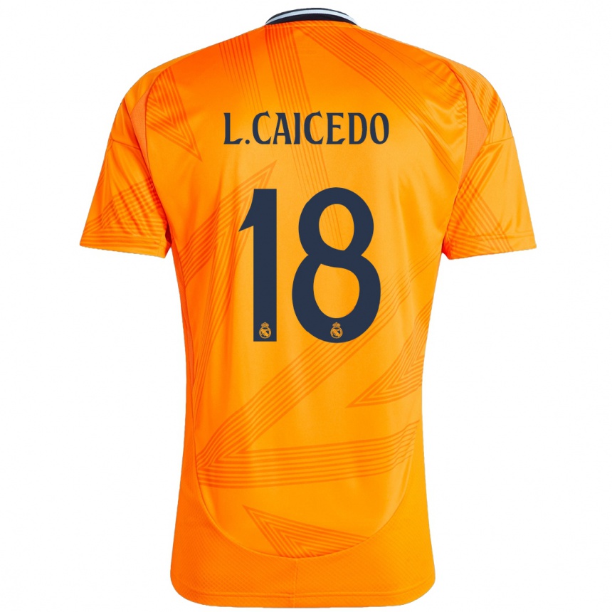 Niño Fútbol Camiseta Linda Caicedo #18 Naranja 2ª Equipación 2024/25 México