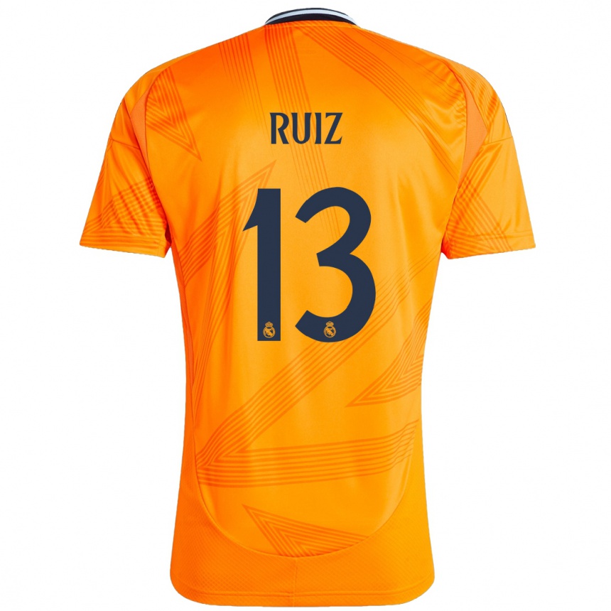 Niño Fútbol Camiseta Guillermo Ruiz #13 Naranja 2ª Equipación 2024/25 México