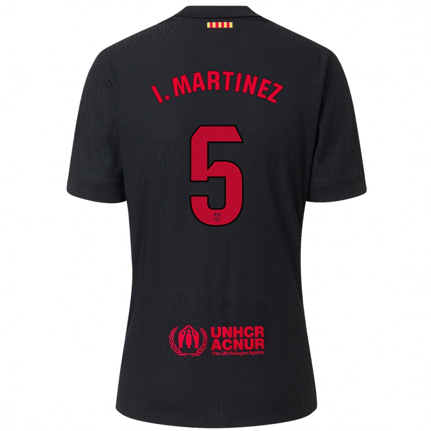 Niño Fútbol Camiseta Iñigo Martínez #5 Negro Rojo 2ª Equipación 2024/25 México