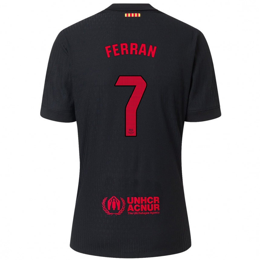 Niño Fútbol Camiseta Ferran Torres #7 Negro Rojo 2ª Equipación 2024/25 México