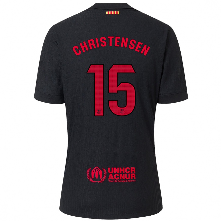 Niño Fútbol Camiseta Andreas Christensen #15 Negro Rojo 2ª Equipación 2024/25 México