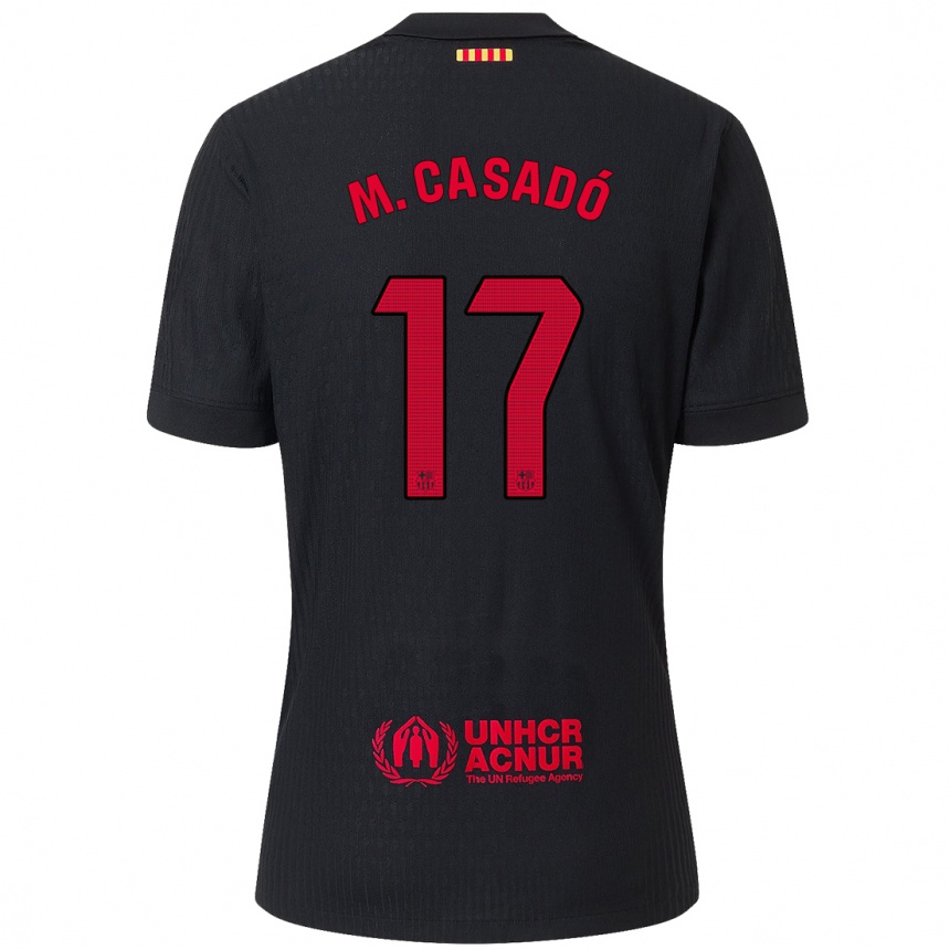 Niño Fútbol Camiseta Marc Casado #17 Negro Rojo 2ª Equipación 2024/25 México