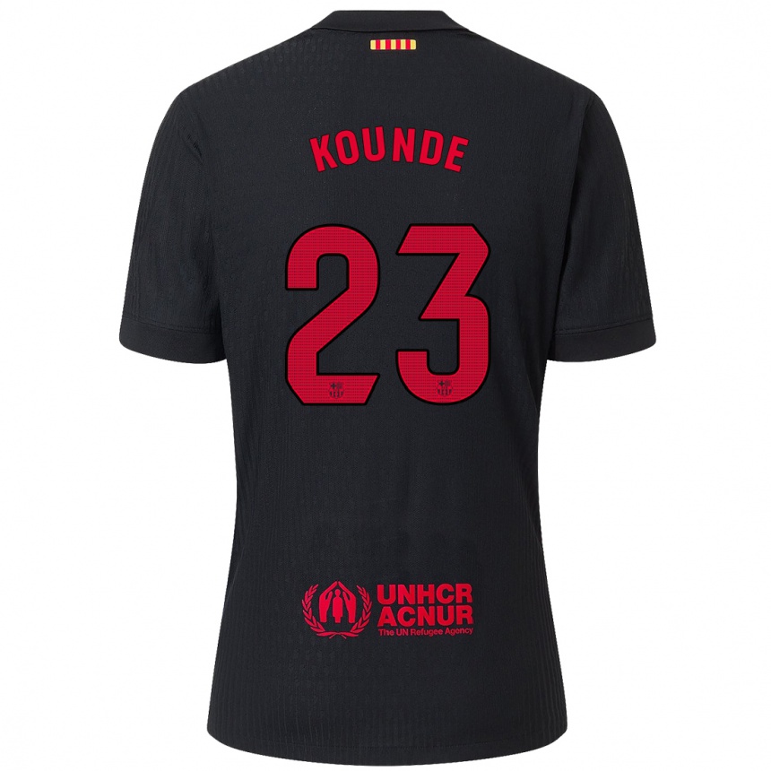 Niño Fútbol Camiseta Jules Kounde #23 Negro Rojo 2ª Equipación 2024/25 México