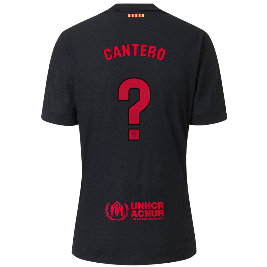 Niño Fútbol Camiseta Rubén Cantero #0 Negro Rojo 2ª Equipación 2024/25 México