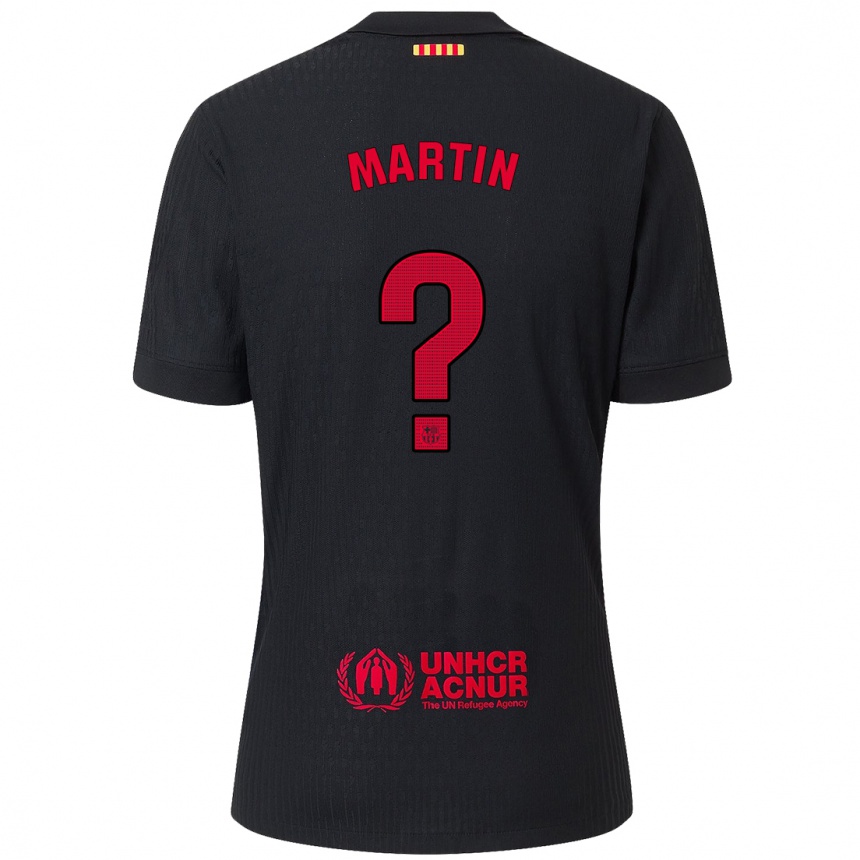 Niño Fútbol Camiseta Antonio Martin #0 Negro Rojo 2ª Equipación 2024/25 México