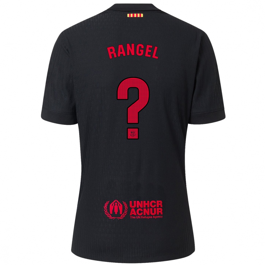 Niño Fútbol Camiseta Héctor Rangel #0 Negro Rojo 2ª Equipación 2024/25 México