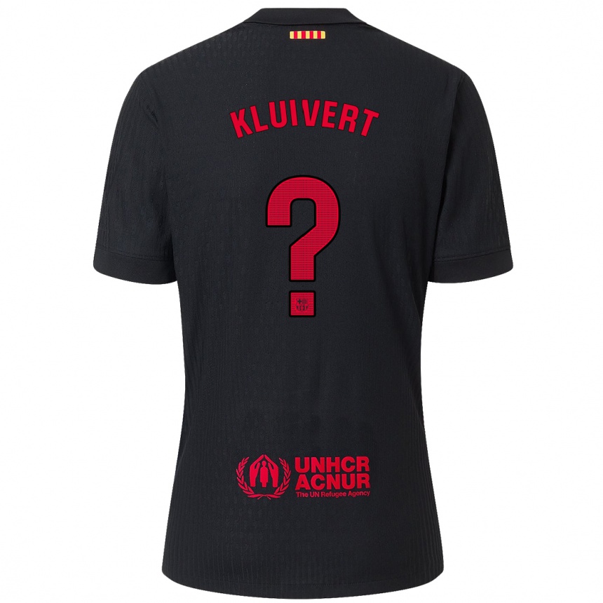 Niño Fútbol Camiseta Shane Kluivert #0 Negro Rojo 2ª Equipación 2024/25 México