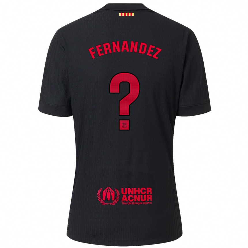 Niño Fútbol Camiseta Pedro Fernández #0 Negro Rojo 2ª Equipación 2024/25 México