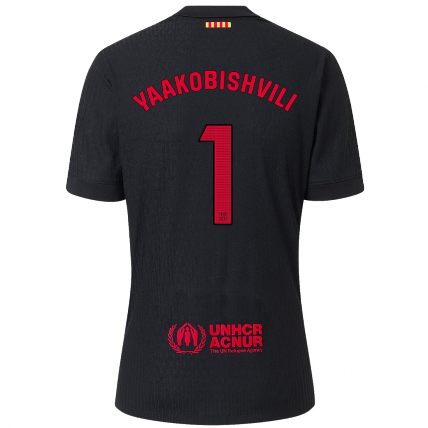 Niño Fútbol Camiseta Áron Yaakobishvili #1 Negro Rojo 2ª Equipación 2024/25 México