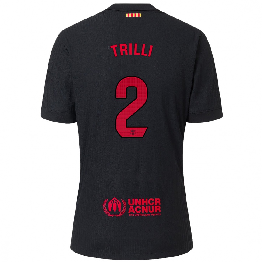 Niño Fútbol Camiseta Trilli #2 Negro Rojo 2ª Equipación 2024/25 México