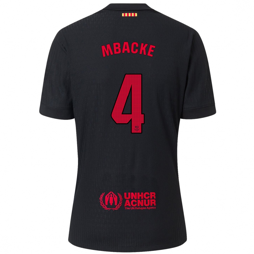 Niño Fútbol Camiseta Mamadou Fall #4 Negro Rojo 2ª Equipación 2024/25 México