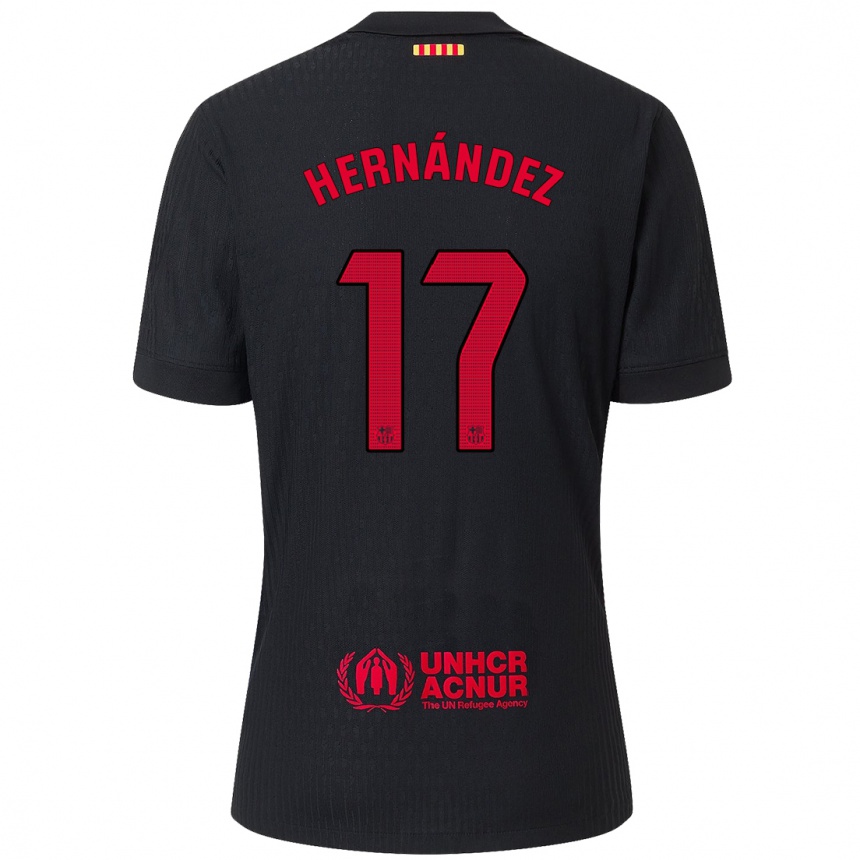 Niño Fútbol Camiseta Juan Hernández #17 Negro Rojo 2ª Equipación 2024/25 México