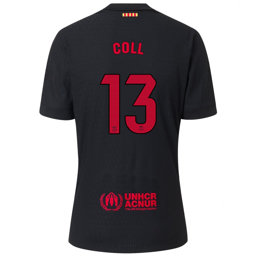 Niño Fútbol Camiseta Cata Coll #13 Negro Rojo 2ª Equipación 2024/25 México