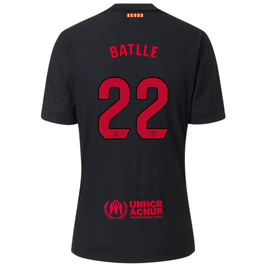 Niño Fútbol Camiseta Ona Batlle #22 Negro Rojo 2ª Equipación 2024/25 México