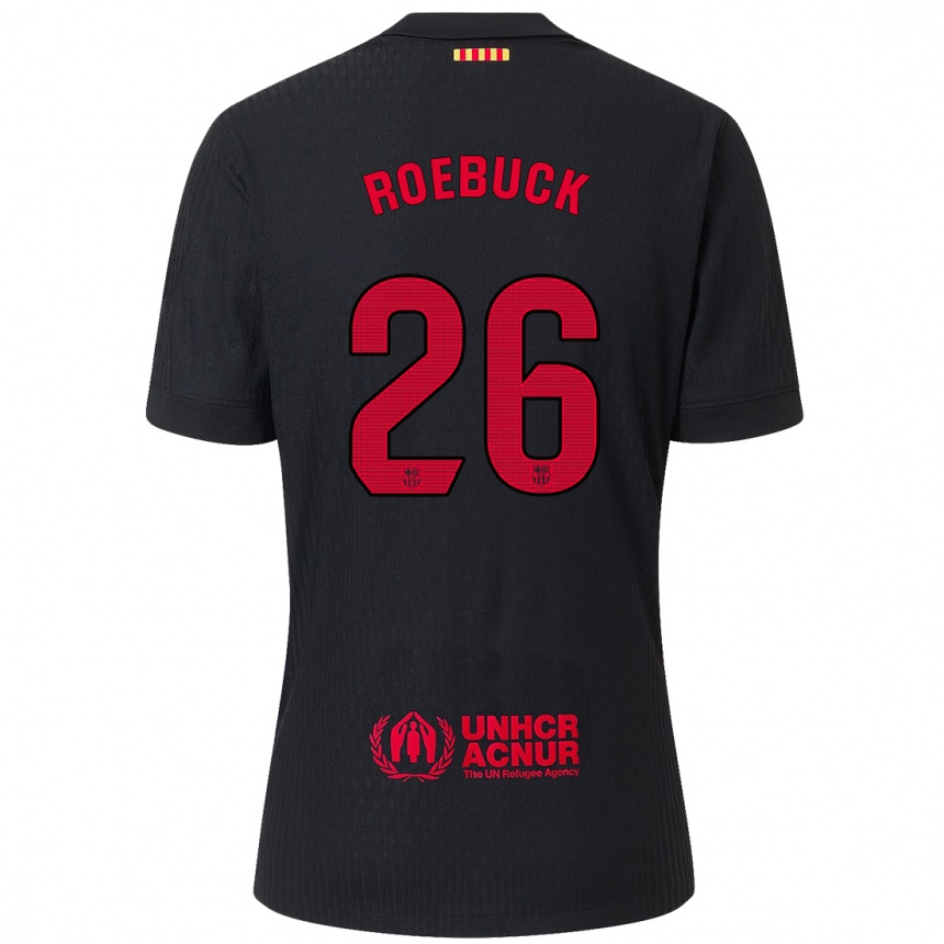 Niño Fútbol Camiseta Ellie Roebuck #26 Negro Rojo 2ª Equipación 2024/25 México