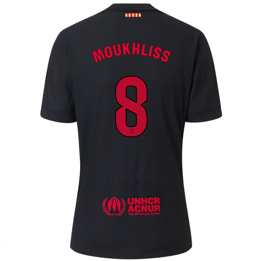 Niño Fútbol Camiseta Moha Moukhliss #8 Negro Rojo 2ª Equipación 2024/25 México