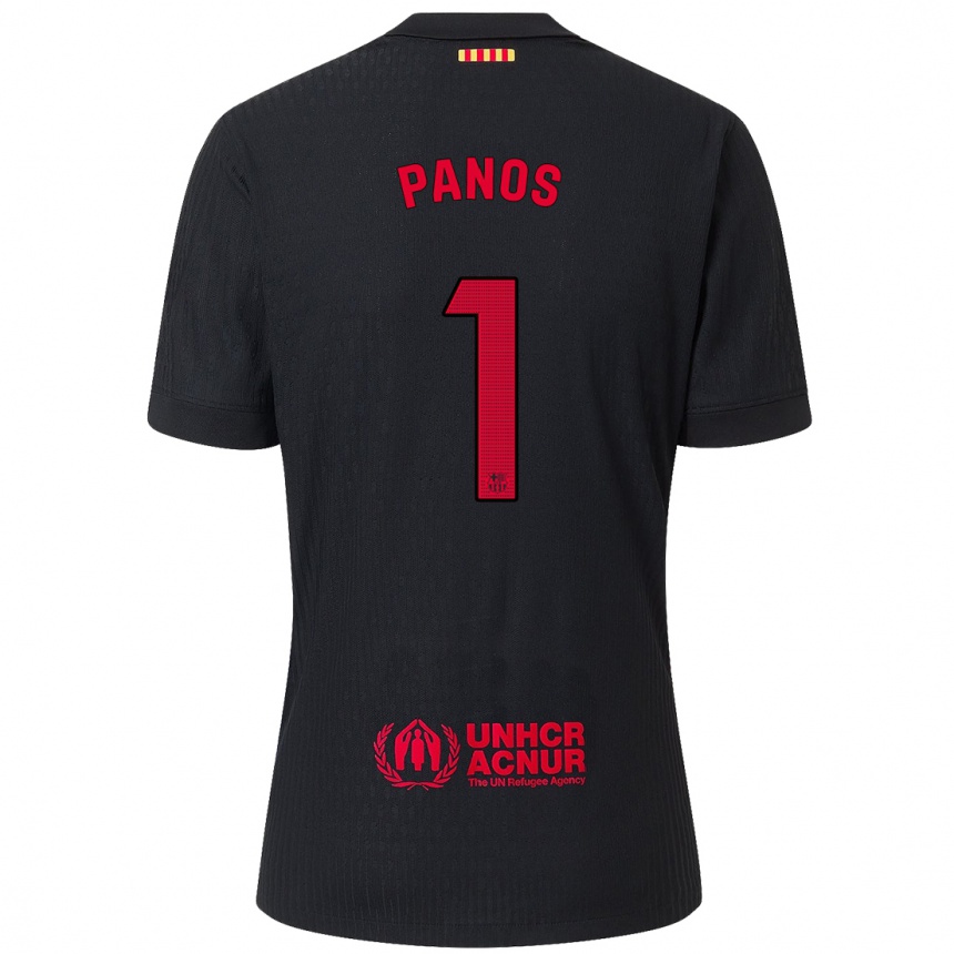 Niño Fútbol Camiseta Sandra Panos #1 Negro Rojo 2ª Equipación 2024/25 México