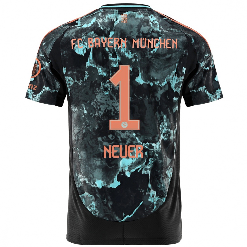 Niño Fútbol Camiseta Manuel Neuer #1 Negro 2ª Equipación 2024/25 México