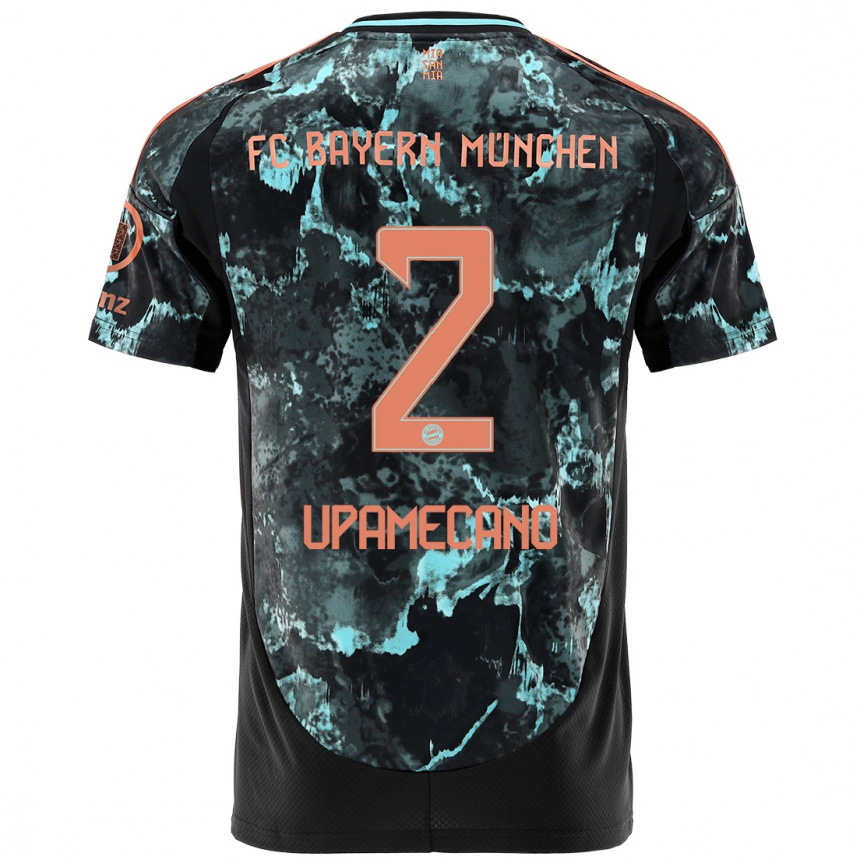 Niño Fútbol Camiseta Dayot Upamecano #2 Negro 2ª Equipación 2024/25 México