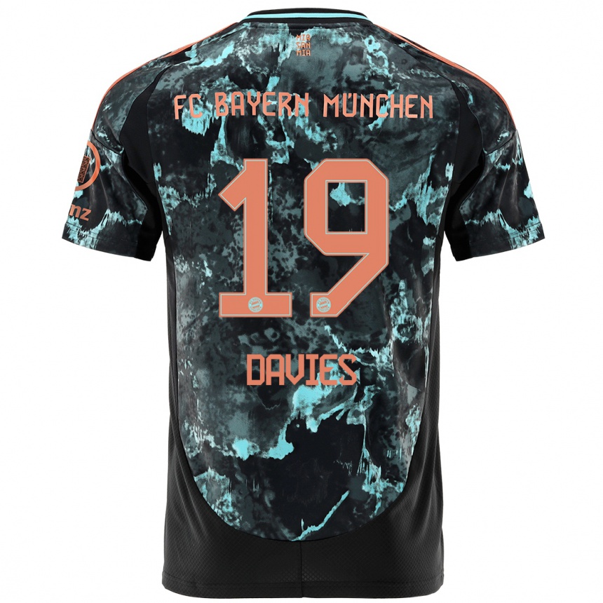 Niño Fútbol Camiseta Alphonso Davies #19 Negro 2ª Equipación 2024/25 México