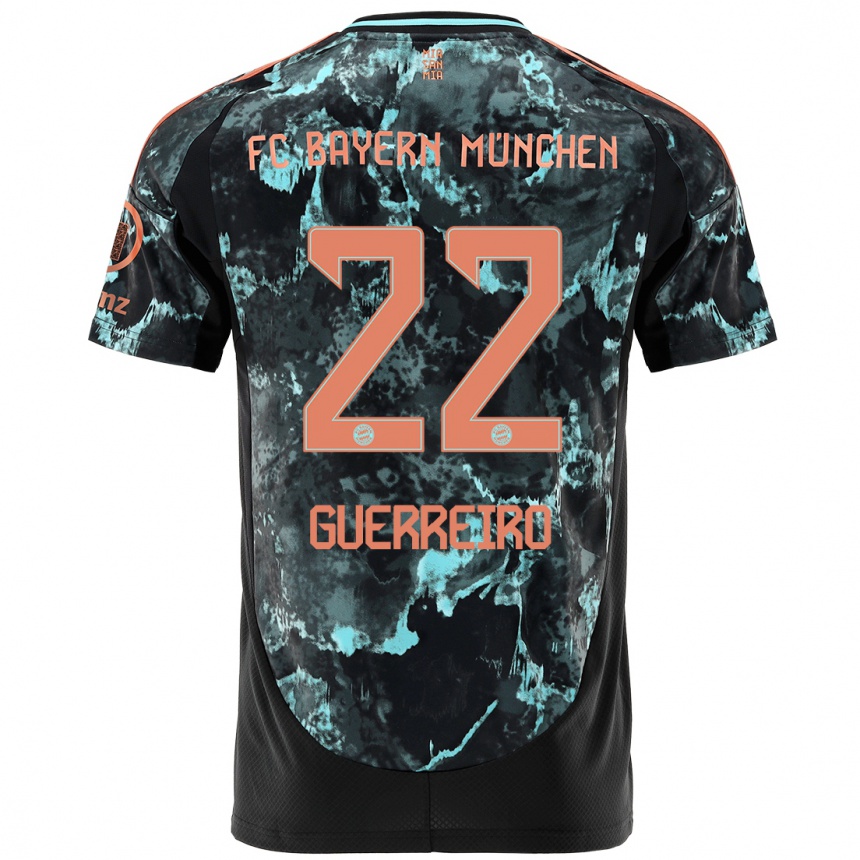 Niño Fútbol Camiseta Raphael Guerreiro #22 Negro 2ª Equipación 2024/25 México