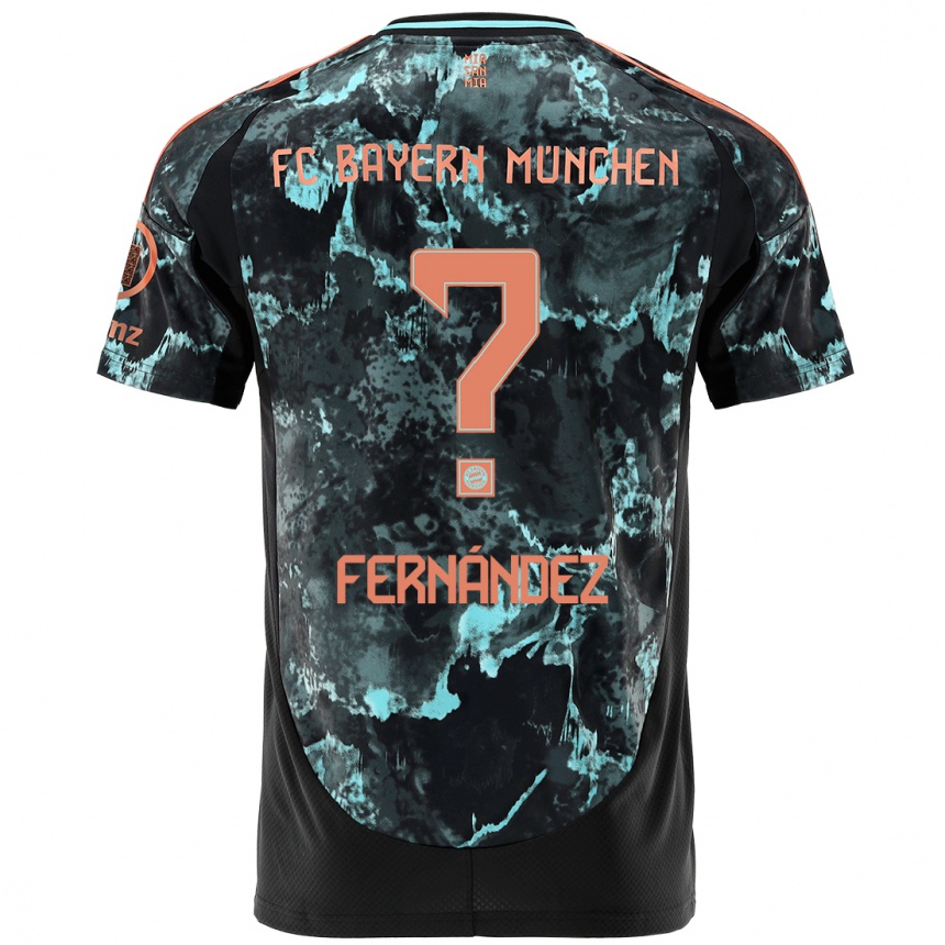 Niño Fútbol Camiseta Javier Fernández #0 Negro 2ª Equipación 2024/25 México