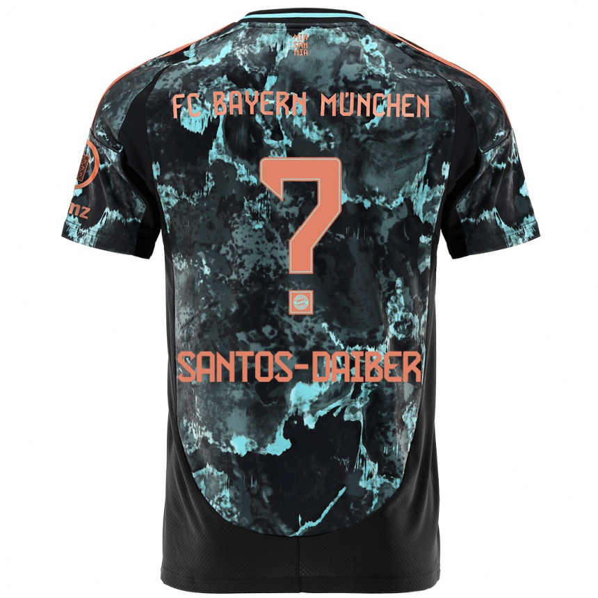 Niño Fútbol Camiseta David Santos-Daiber #0 Negro 2ª Equipación 2024/25 México