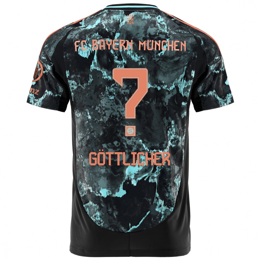 Niño Fútbol Camiseta Moritz Göttlicher #0 Negro 2ª Equipación 2024/25 México