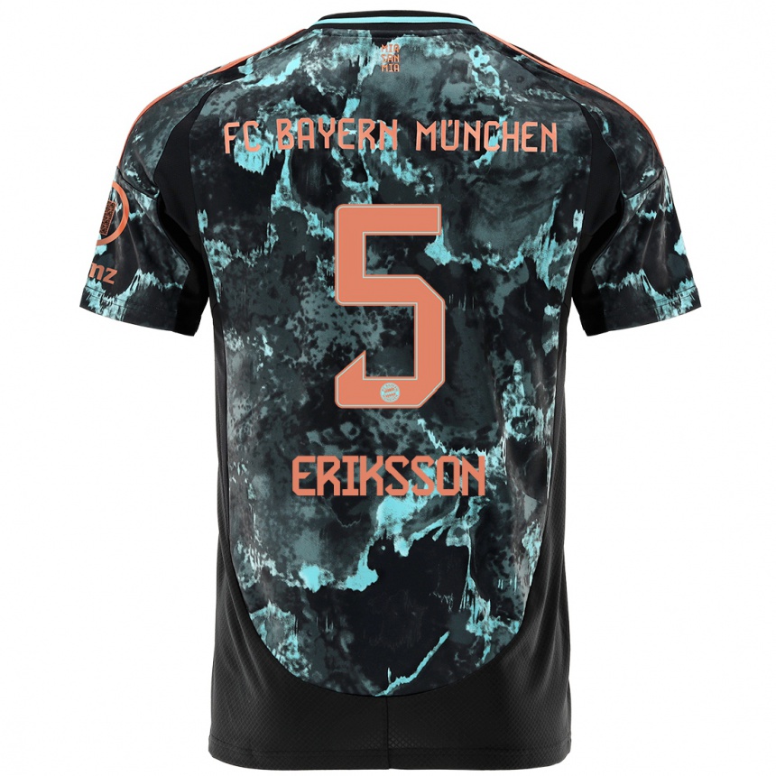 Niño Fútbol Camiseta Magdalena Eriksson #5 Negro 2ª Equipación 2024/25 México