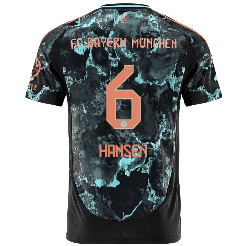 Niño Fútbol Camiseta Tuva Hansen #6 Negro 2ª Equipación 2024/25 México