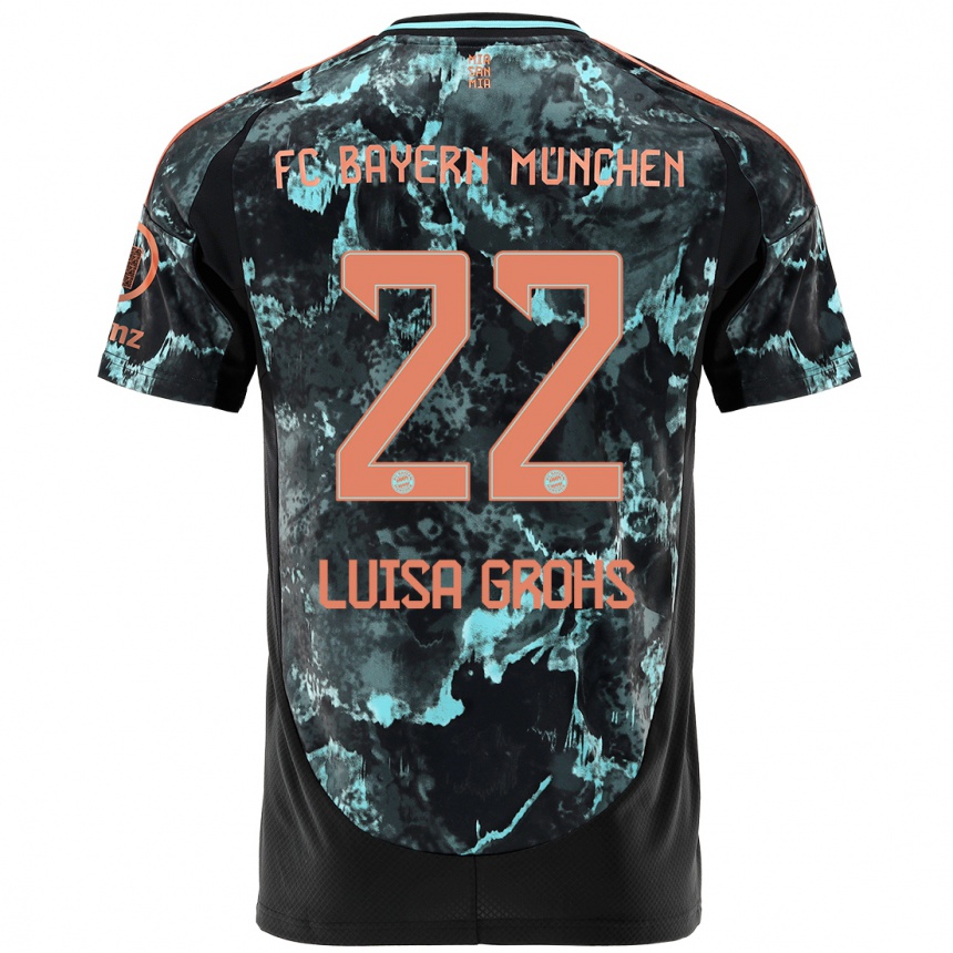 Niño Fútbol Camiseta Maria Luisa Grohs #22 Negro 2ª Equipación 2024/25 México