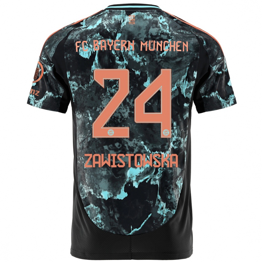 Niño Fútbol Camiseta Weronika Zawistowska #24 Negro 2ª Equipación 2024/25 México