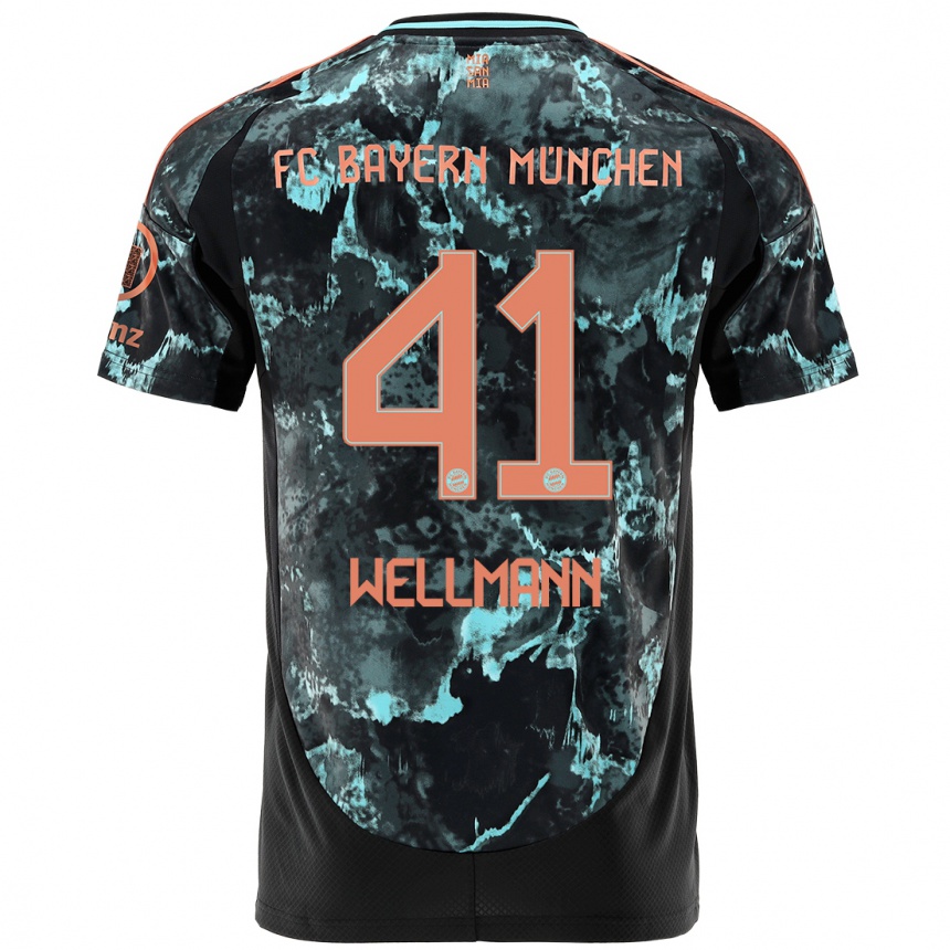 Niño Fútbol Camiseta Anna Wellmann #41 Negro 2ª Equipación 2024/25 México