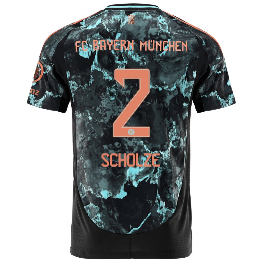 Niño Fútbol Camiseta Max Scholze #2 Negro 2ª Equipación 2024/25 México