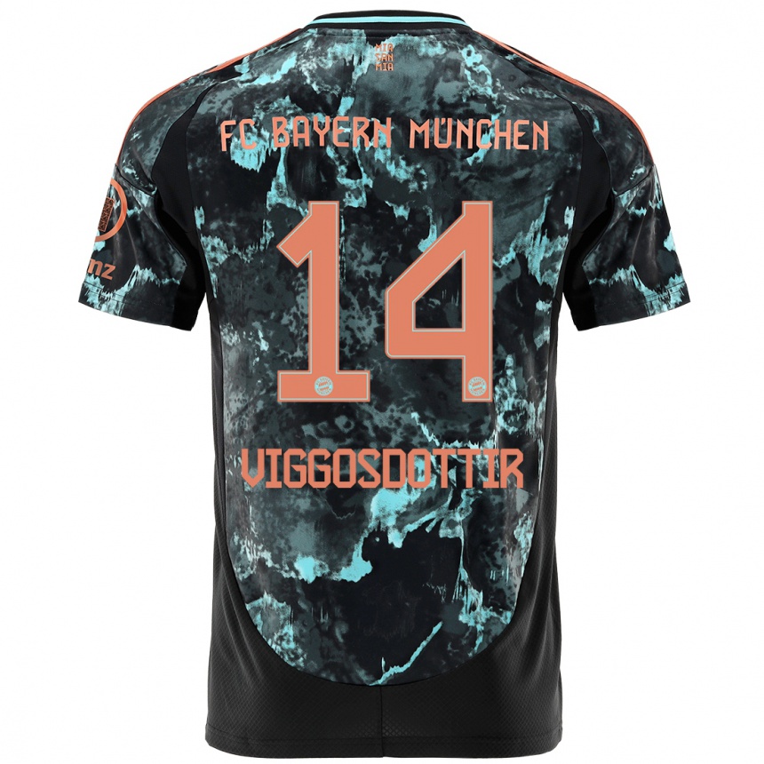 Niño Fútbol Camiseta Glodis Perla Viggosdottir #14 Negro 2ª Equipación 2024/25 México