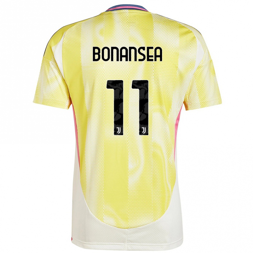 Niño Fútbol Camiseta Barbara Bonansea #11 Amarillo Solar 2ª Equipación 2024/25 México