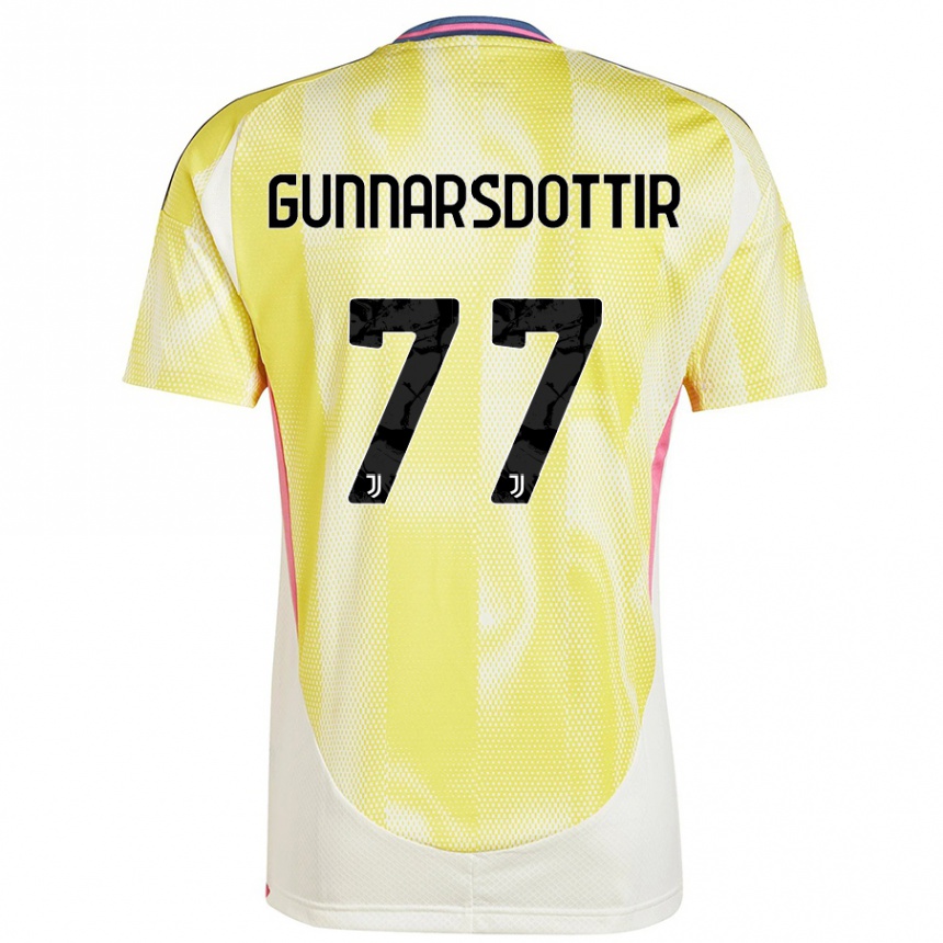 Niño Fútbol Camiseta Sara Bjork Gunnarsdottir #77 Amarillo Solar 2ª Equipación 2024/25 México