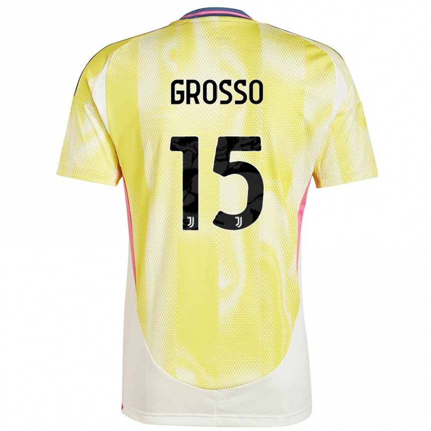 Niño Fútbol Camiseta Julia Grosso #15 Amarillo Solar 2ª Equipación 2024/25 México