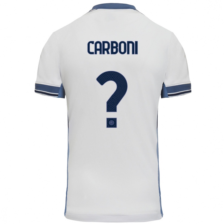 Niño Fútbol Camiseta Franco Carboni #0 Blanco Gris 2ª Equipación 2024/25 México