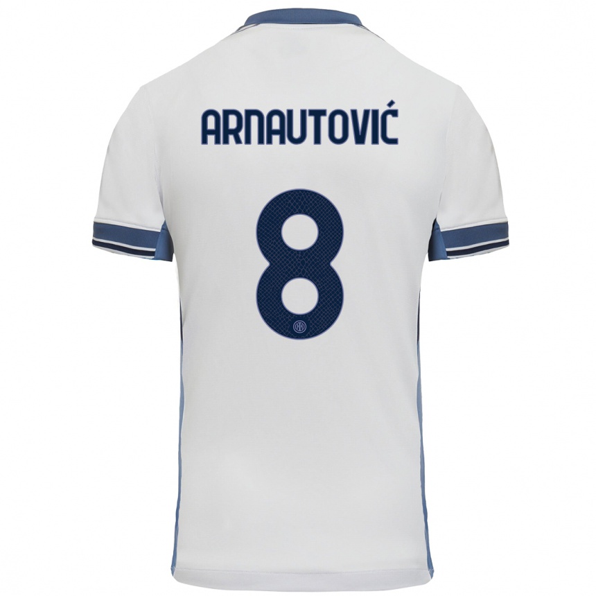 Niño Fútbol Camiseta Marko Arnautovic #8 Blanco Gris 2ª Equipación 2024/25 México