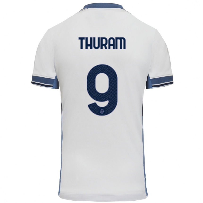 Niño Fútbol Camiseta Marcus Thuram #9 Blanco Gris 2ª Equipación 2024/25 México