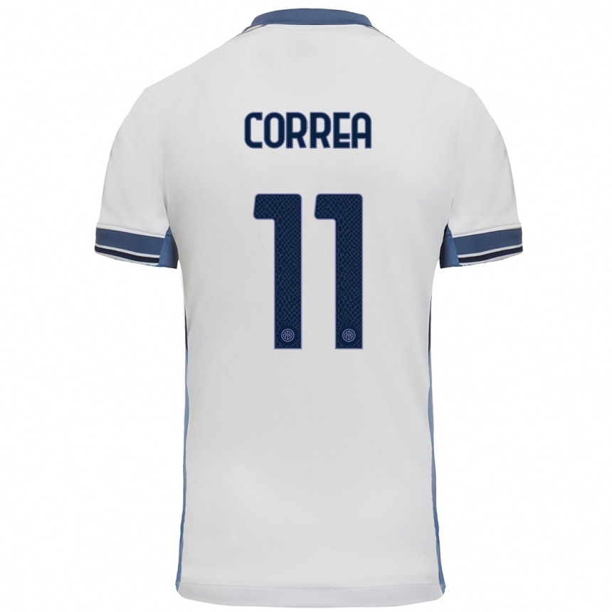 Niño Fútbol Camiseta Joaquin Correa #11 Blanco Gris 2ª Equipación 2024/25 México