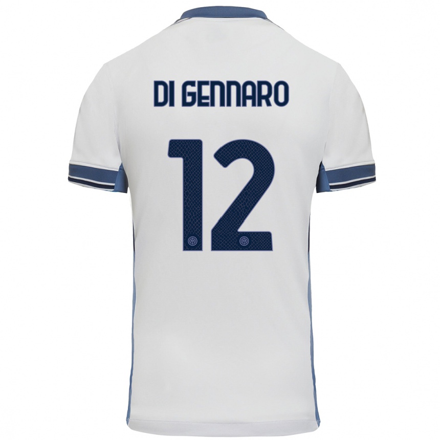 Niño Fútbol Camiseta Raffaele Di Gennaro #12 Blanco Gris 2ª Equipación 2024/25 México